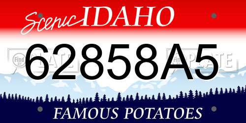 62858A5 Idaho License Plate