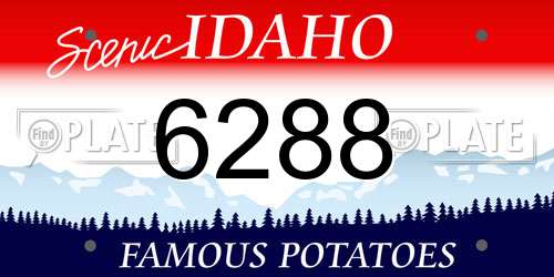 6288 Idaho License Plate
