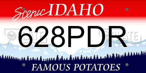 628PDR Idaho License Plate