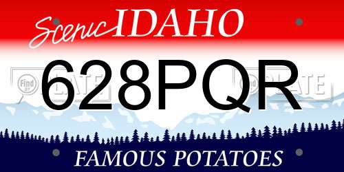 628PQR Idaho License Plate