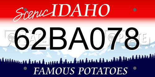 62BA078 Idaho License Plate