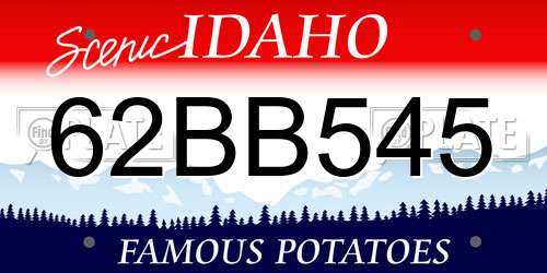 62BB545 Idaho License Plate