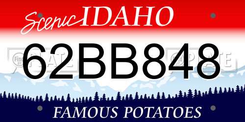 62BB848 Idaho License Plate