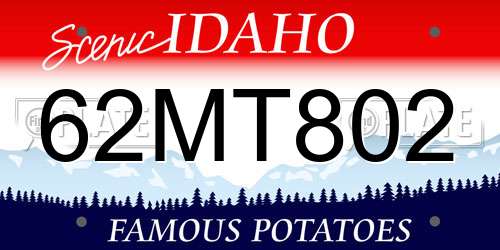 62MT802 Idaho License Plate