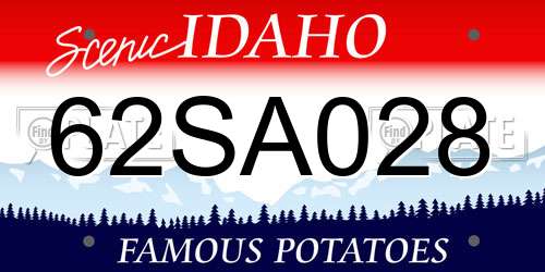 62SA028 Idaho License Plate
