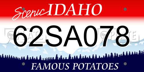 62SA078 Idaho License Plate