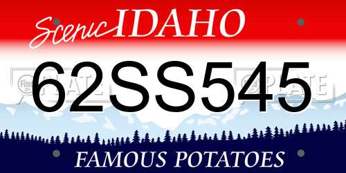 62SS545 Idaho License Plate