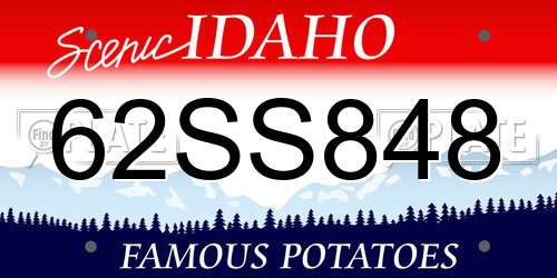 62SS848 Idaho License Plate