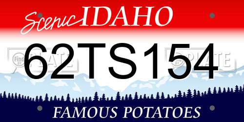62TS154 Idaho License Plate
