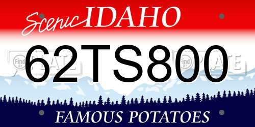 62TS800 Idaho License Plate