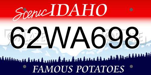 62WA698 Idaho License Plate