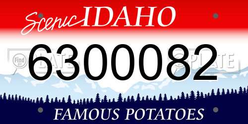 6300082 Idaho License Plate