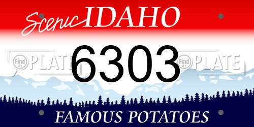 6303 Idaho License Plate