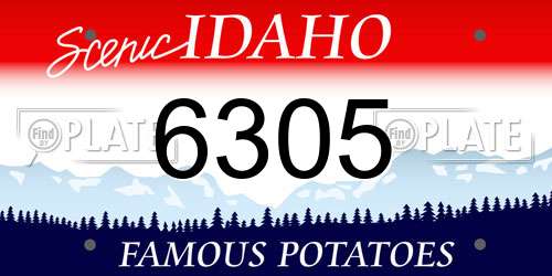 6305 Idaho License Plate