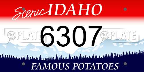 6307 Idaho License Plate