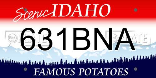 631BNA Idaho License Plate