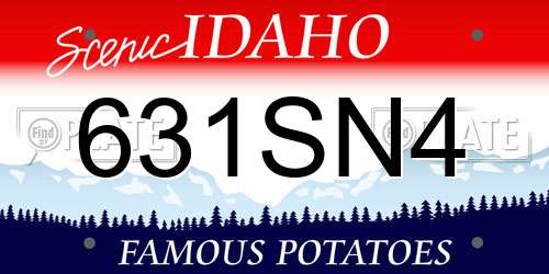 631SN4 Idaho License Plate