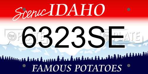 6323SE Idaho License Plate