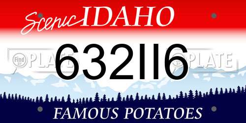632II6 Idaho License Plate