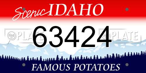 63424 Idaho License Plate