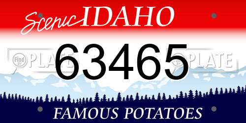 63465 Idaho License Plate