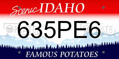 635PE6 Idaho License Plate