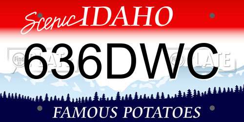 636DWC Idaho License Plate