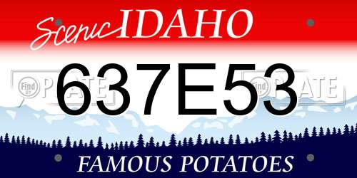 637E53 Idaho License Plate
