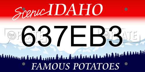 637EB3 Idaho License Plate