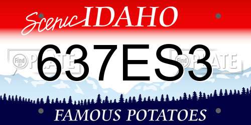 637ES3 Idaho License Plate