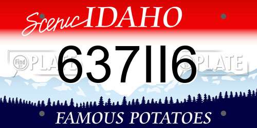 637II6 Idaho License Plate