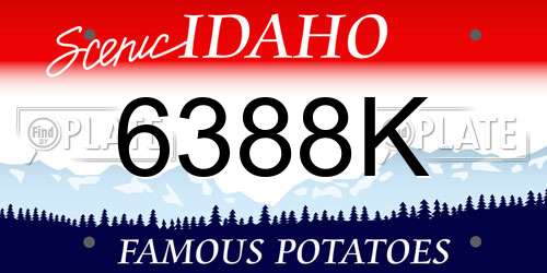 6388K Idaho License Plate