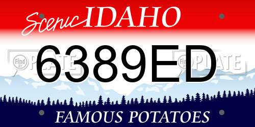 6389ED Idaho License Plate