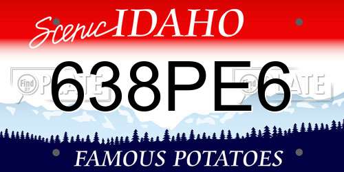 638PE6 Idaho License Plate
