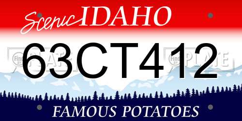 63CT412 Idaho License Plate