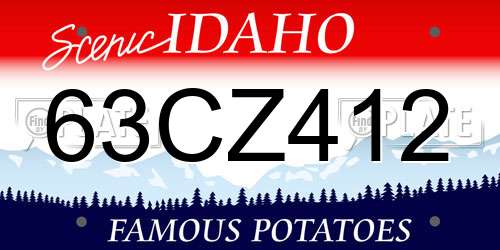 63CZ412 Idaho License Plate