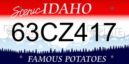 63CZ417 Idaho License Plate