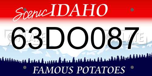 63DO087 Idaho License Plate