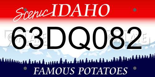 63DQ082 Idaho License Plate