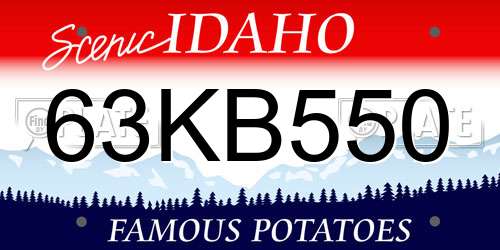 63KB550 Idaho License Plate