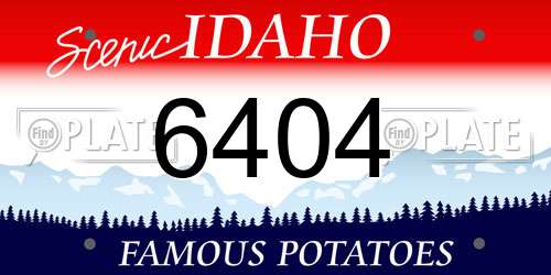6404 Idaho License Plate
