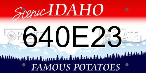 640E23 Idaho License Plate