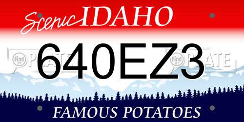 640EZ3 Idaho License Plate