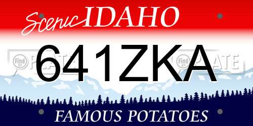 641ZKA Idaho License Plate