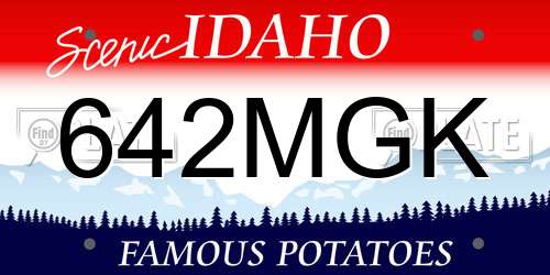 642MGK Idaho License Plate