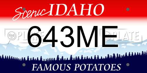 643ME Idaho License Plate