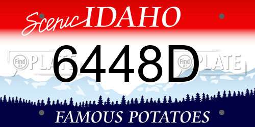 6448D Idaho License Plate