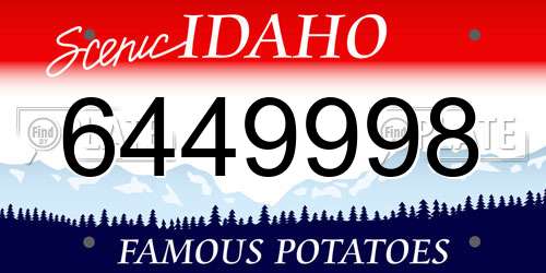 6449998 Idaho License Plate
