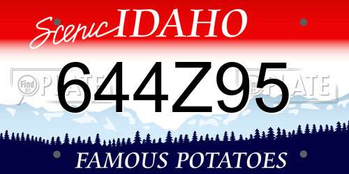 644Z95 Idaho License Plate