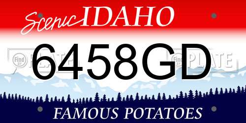 6458GD Idaho License Plate